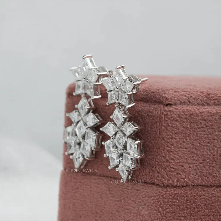 Lozenge Cut Lab Diamond Earrings