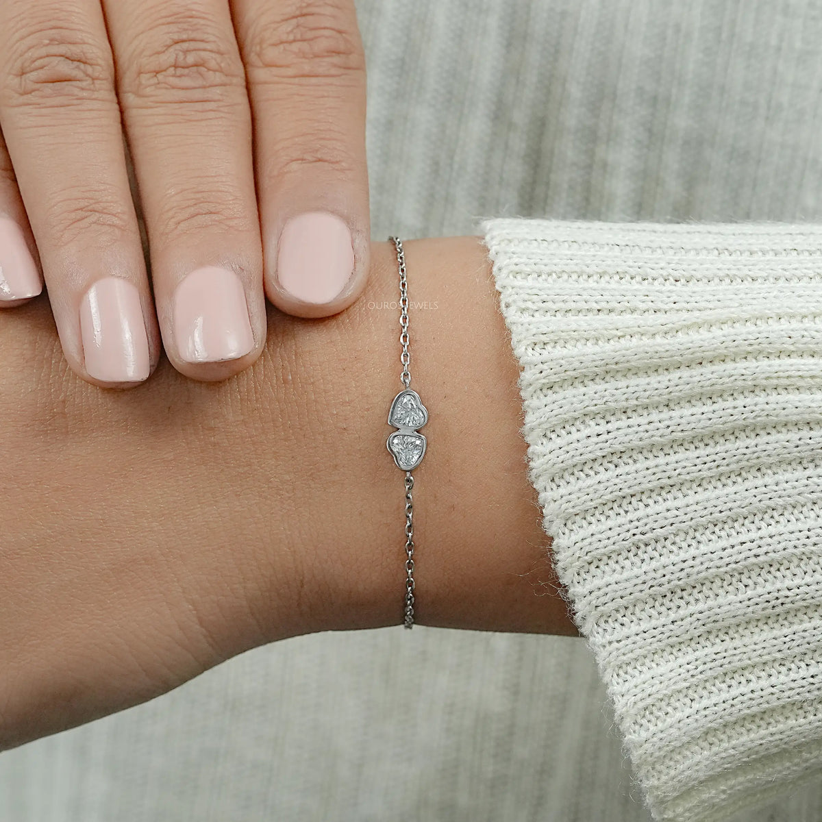 Toi Et Moi Bezel Set Lab Diamond Bracelet Bracelet