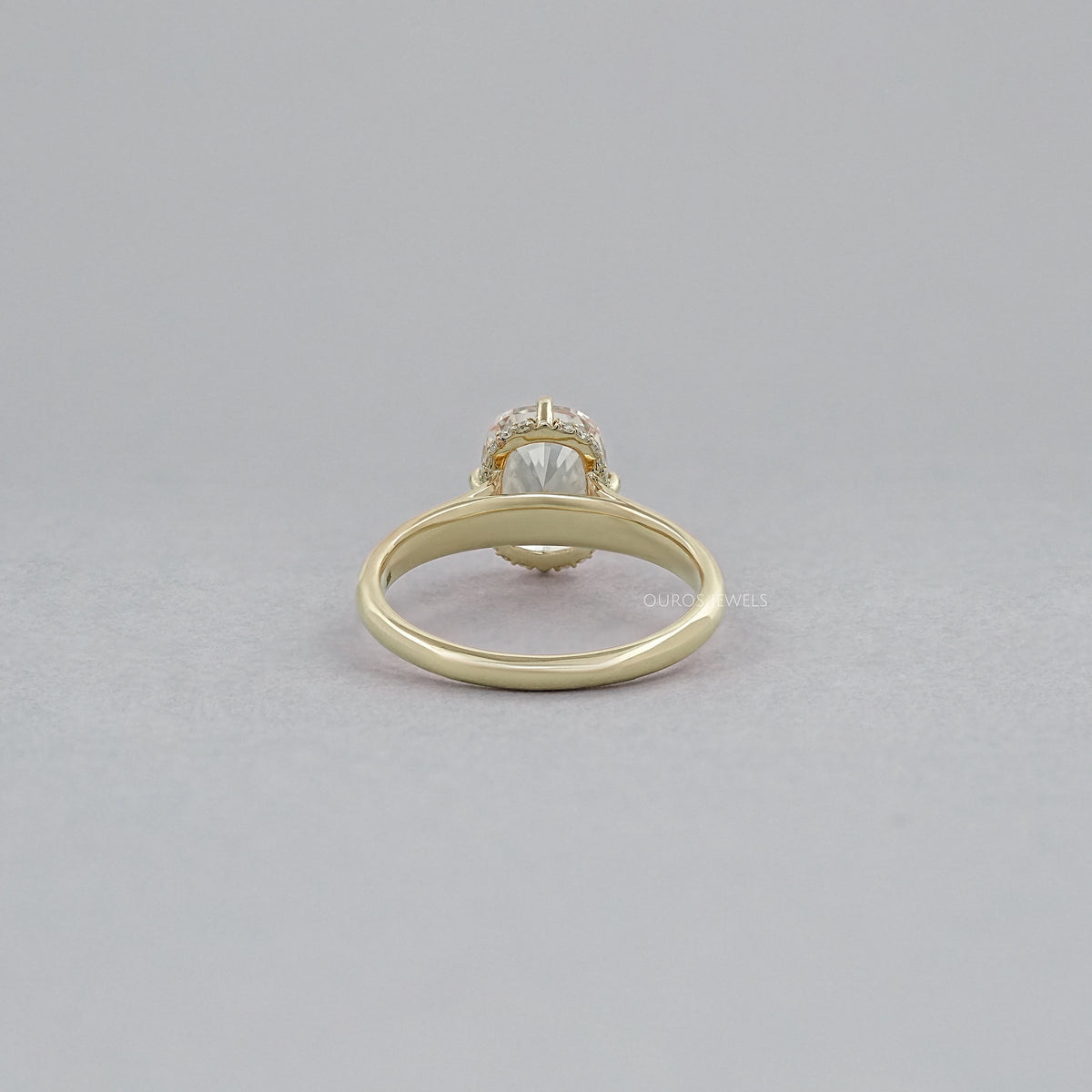 Fancy Intense Pink Cushion Cut Hidden Halo Ring Ring