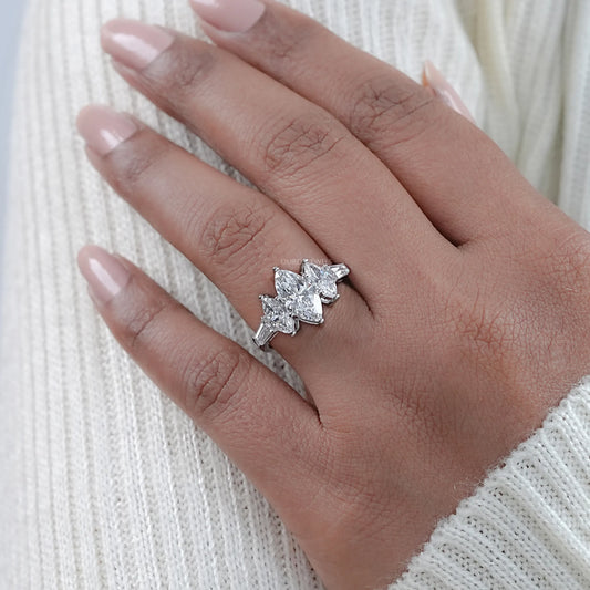 Five Stone Marquise Lab Diamond Engagement Ring
