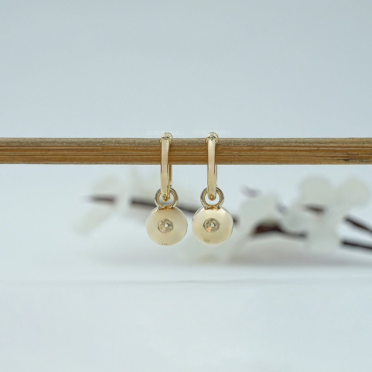 Old European Round Diamond Hoop Earrings