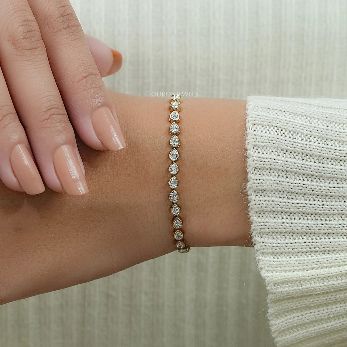 Pear Diamond Tennis Bracelet - East West Set Bracelet