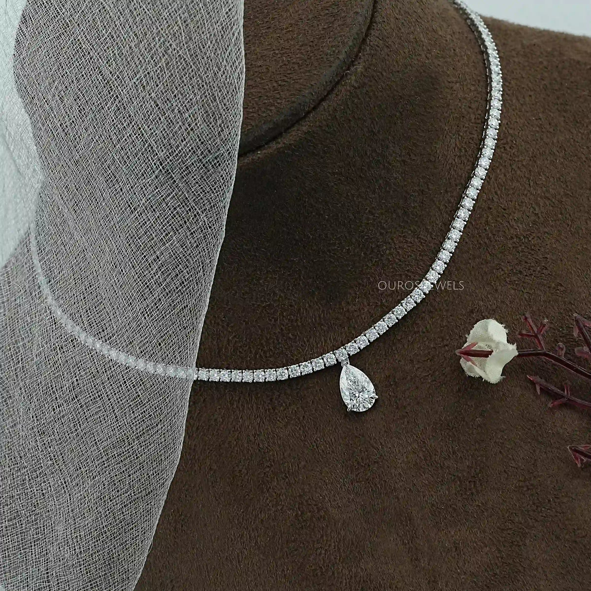 Pear Lab Diamond Tennis Necklace Necklaces