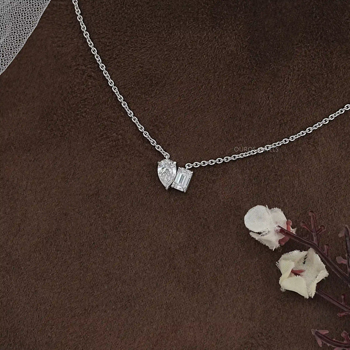 Pear And Emerald Lab Diamond Toi Moi Pendant Necklaces