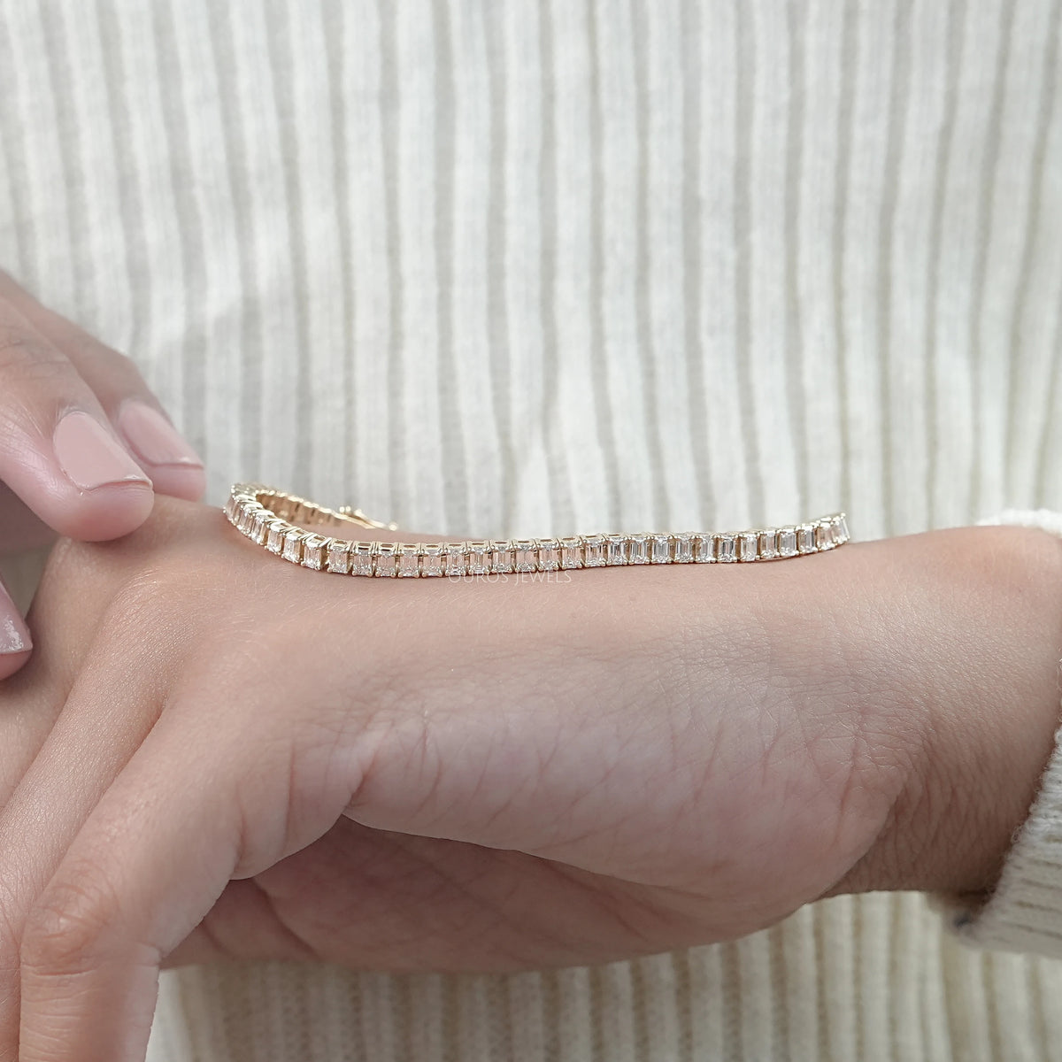 Lab Grown Emerald Cut Diamond Bracelet Bracelet