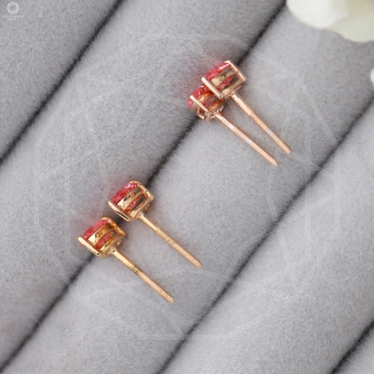 Pink Pear Diamond Rose Gold Stud Earrings Earrings