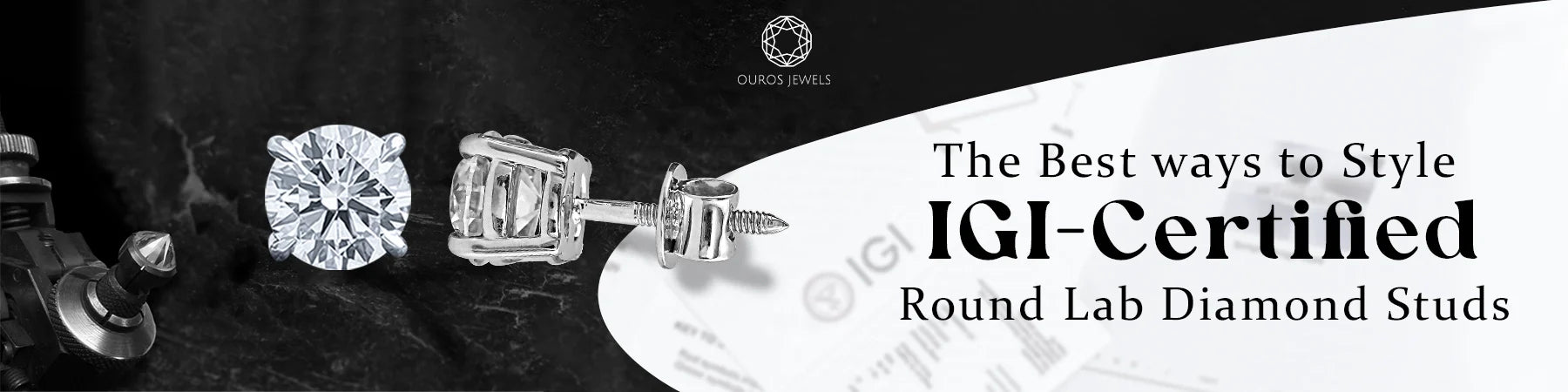 Image showing IGI-Certified Round lab-Grown Diamond Studs