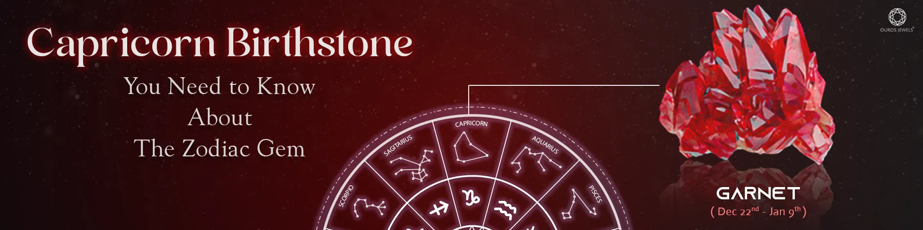 Capricorn Birthstone: Garnet - Learn about the zodiac gem for Capricorn (Dec 22nd - Jan 19th) with its vibrant red color, symbolic meaning, and astrological significance