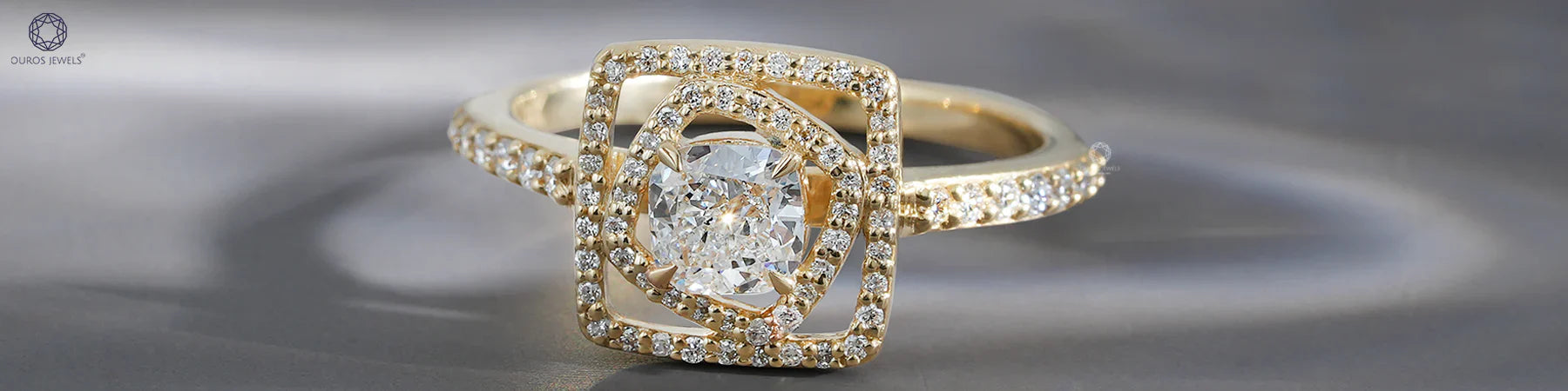 Image showing Engagement ring for women in cushion cut diamond