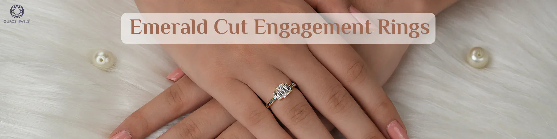 Image showing Emerald cut diamond engagement ring