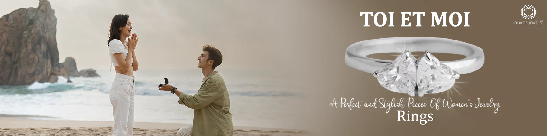 Image showing a stylish Toi et Moi engagement ring for woman