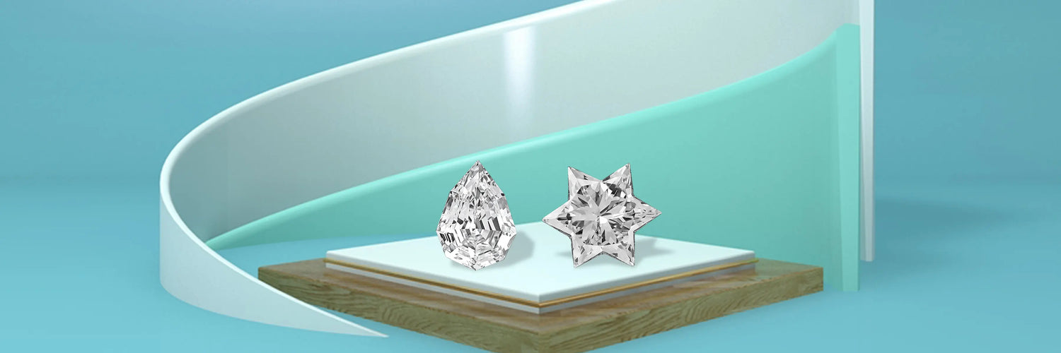 Image showing Pear and unique Star Shaped 2 Carat Lab-Grown Diamonds