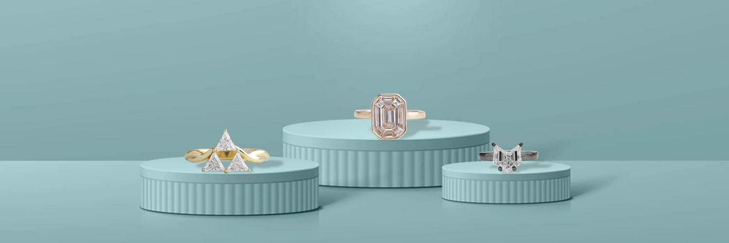 Image showing Anitque Shape Lab-Grown Diamond Engagement Rings