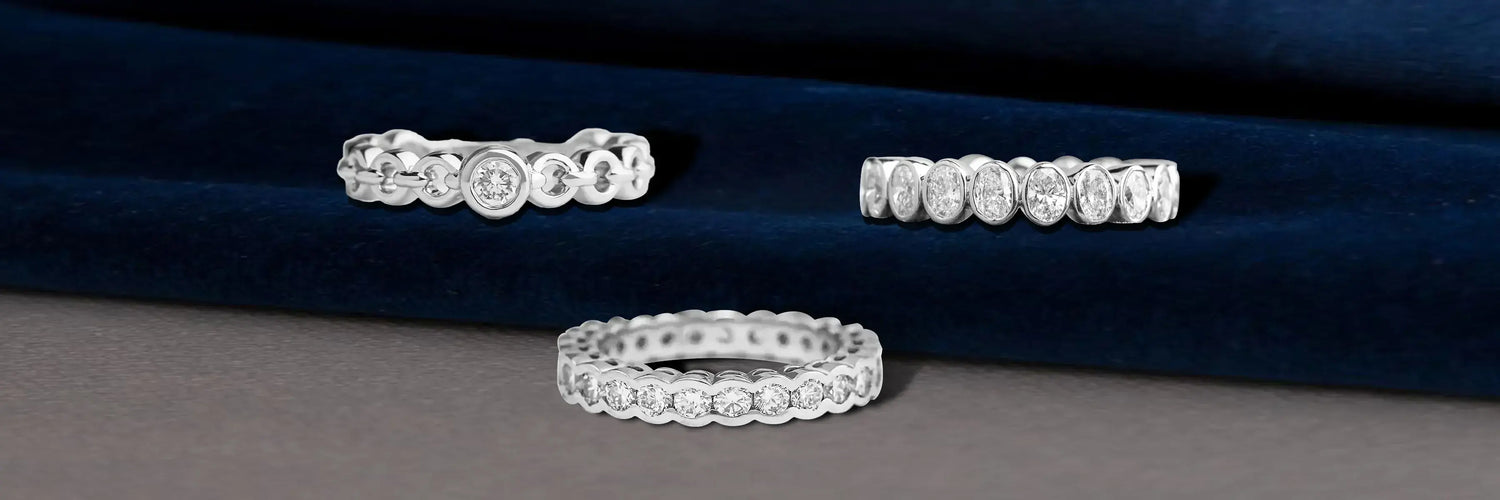 Image showing three different types of Bezel Set Engagement Rings