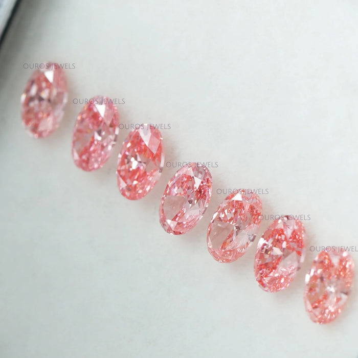 0.31 Carat Each Pink Oval Lab Diamond Loose