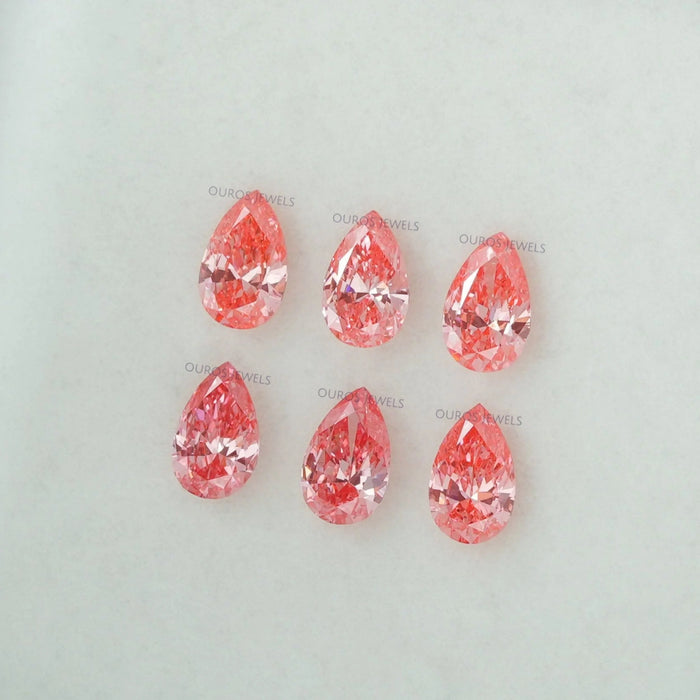 0.31 Carat Each Pink Pear Cut Lab Diamond Loose