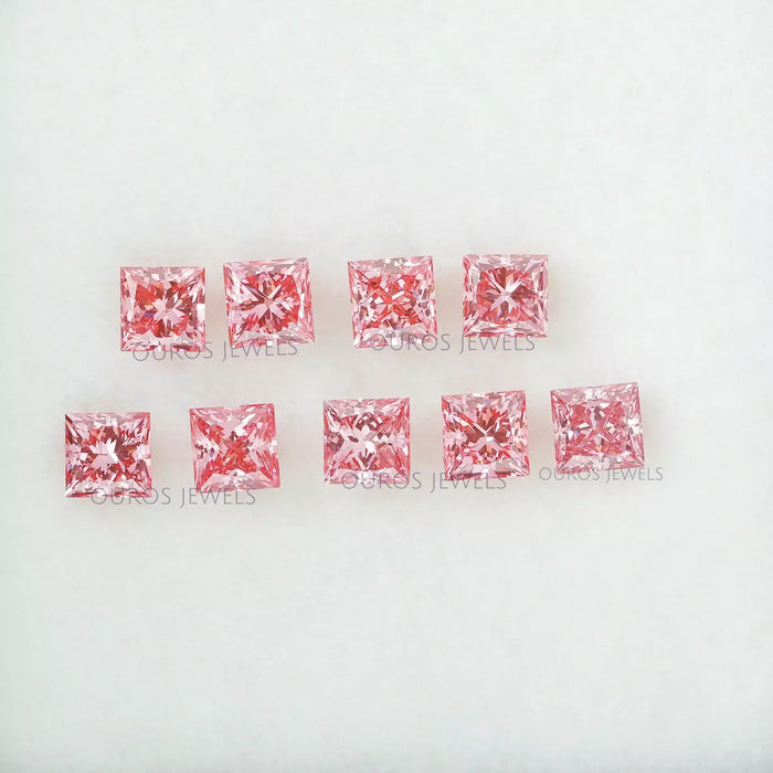 0.32 Carat Each Pink Princess Lab Grown Diamond