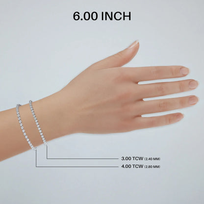 Round Cut Lab Grown Diamond Tennis Bracelet - 3.00 | 4.00 TCW Bracelet
