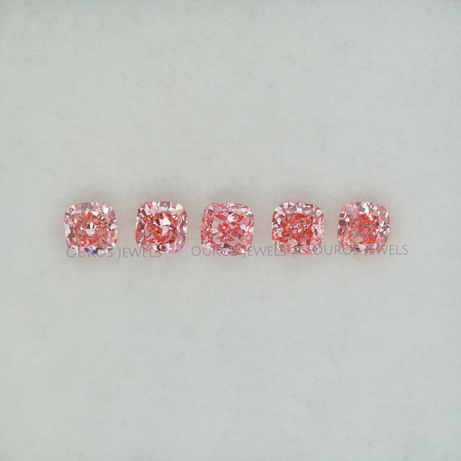 0.25 Carat Each Pink Cushion Cut Lab Grown Diamond Loose