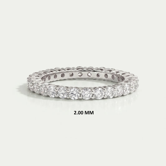 Round Lab Grown Diamond Eternity Wedding Band Ring