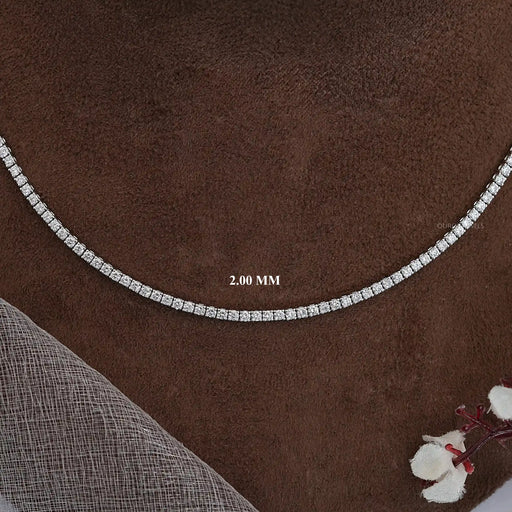 Stunning Round Cut Lab Diamond Tennis Necklace 2.00 MM Necklaces
