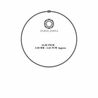 Stunning Round Cut Lab Diamond Tennis Necklace Necklaces