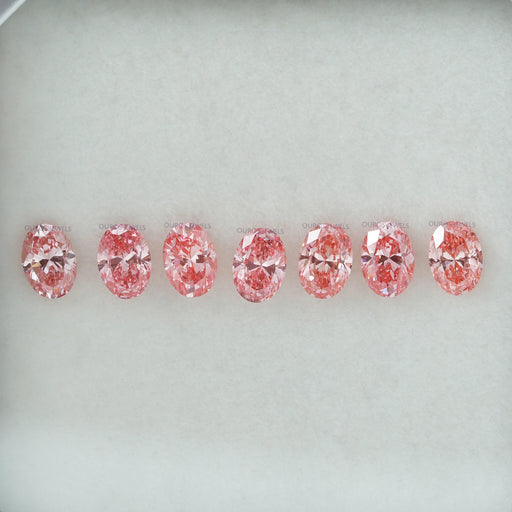 0.31 Carat Each Pink Oval Lab Diamond Loose