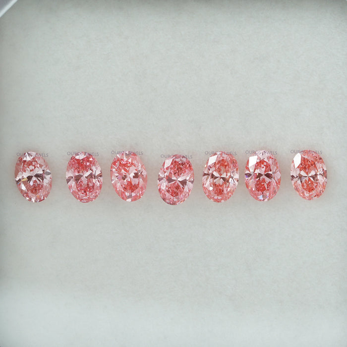 0.31 Carat Each Pink Oval Lab Diamond Loose