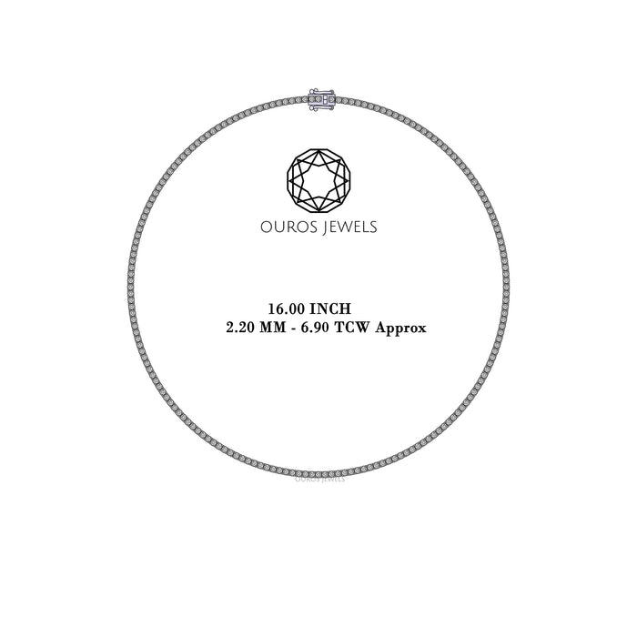 Stunning Round Cut Lab Diamond Tennis Necklace 2.20 MM Necklaces