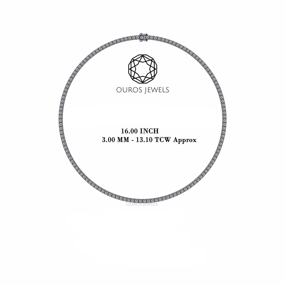 Stunning Round Cut Lab Diamond Tennis Necklace 3.00 MM Necklaces