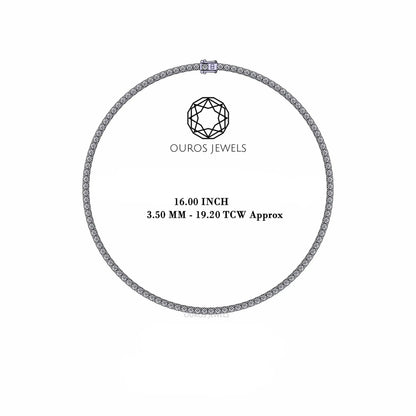 Stunning Round Cut Lab Diamond Tennis Necklace 3.50 MM Necklaces