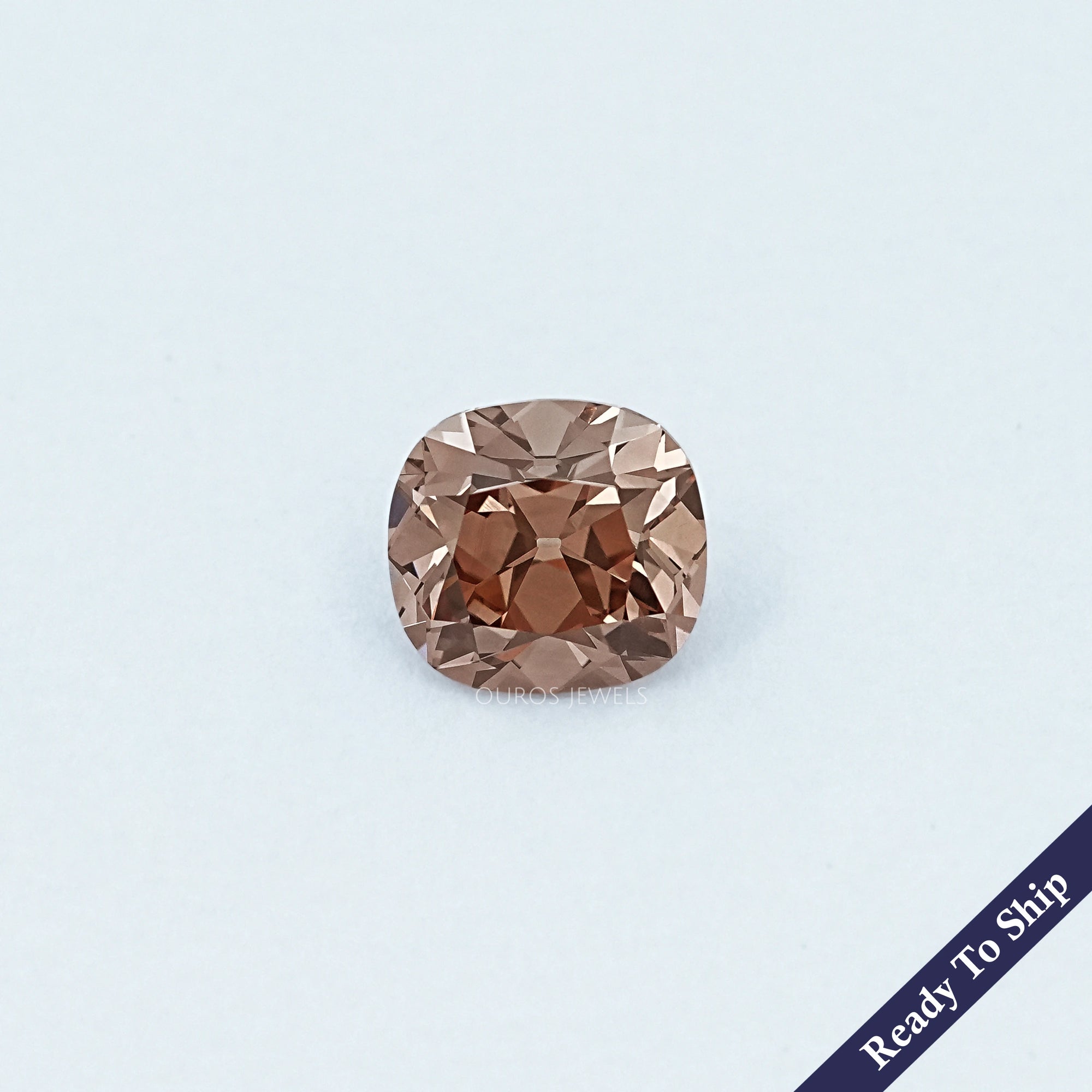 5.08 CT Old Mine Cushion Cut Champagne Diamond Loose