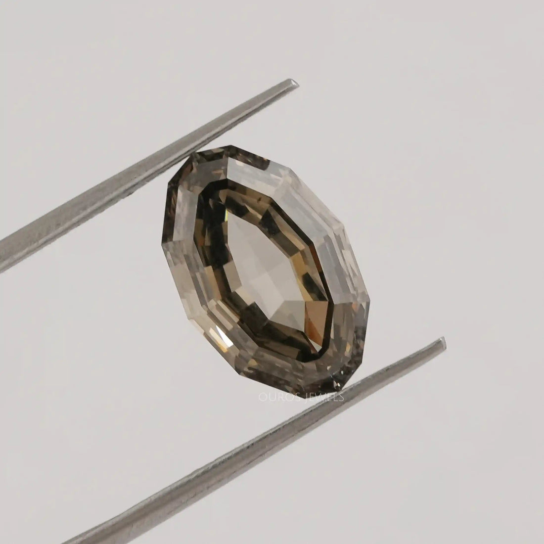 5.20 Carat Grey Oval Step Cut Diamond Loose