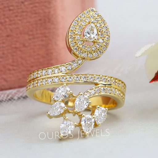 Pear Cut Bypass Setting Ring