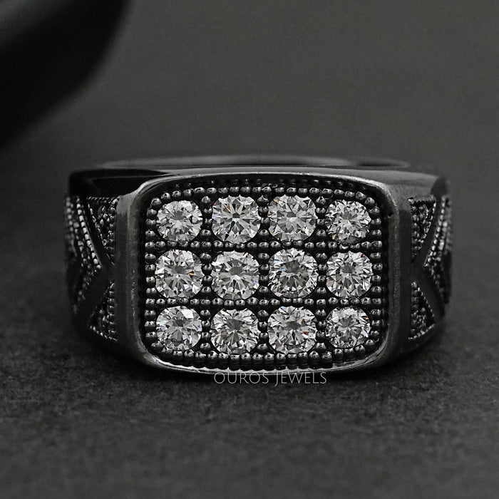Black Gold Men's Lab Grown Diamond Ring