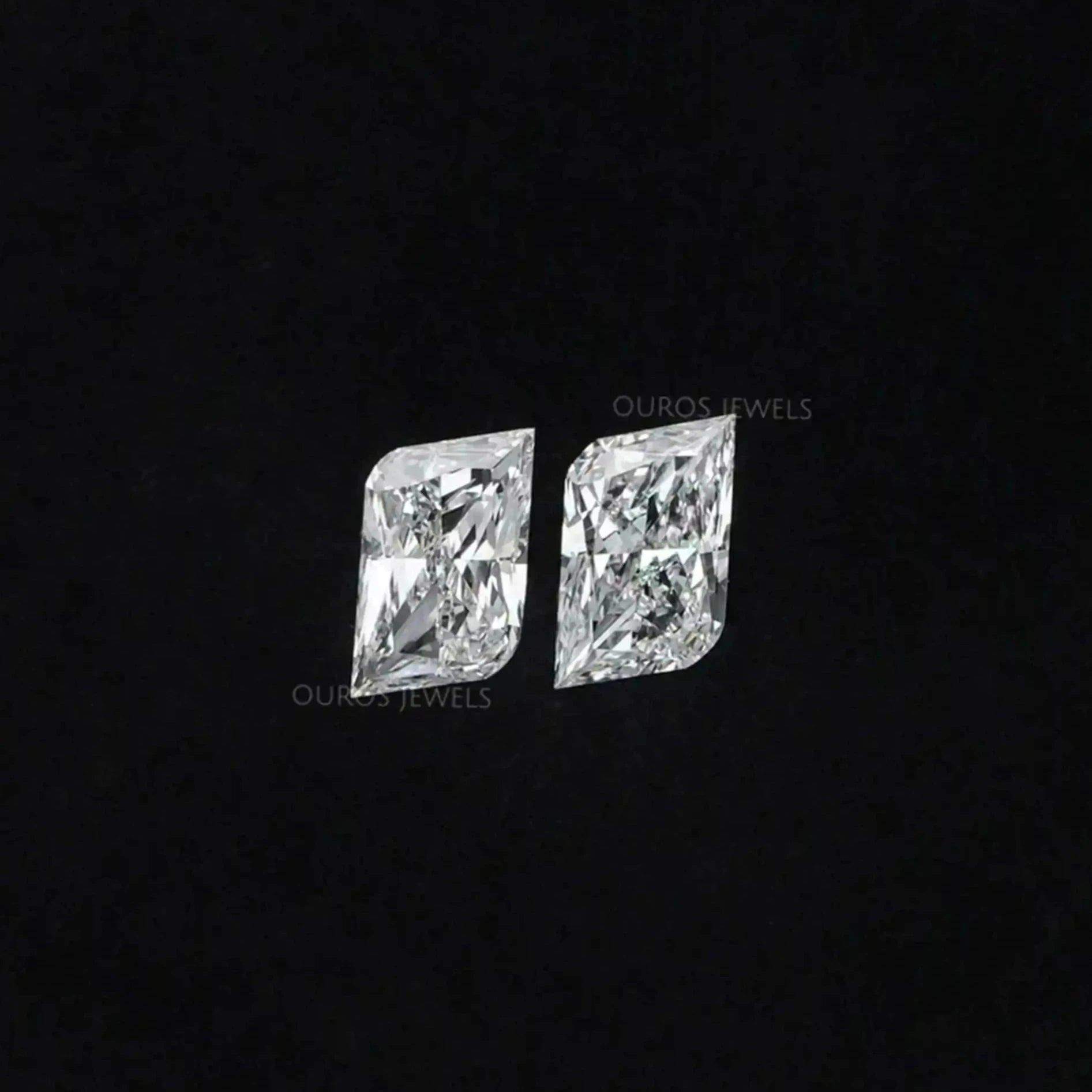 Rounded Modified Kite Shape Lab Diamond Pair Loose