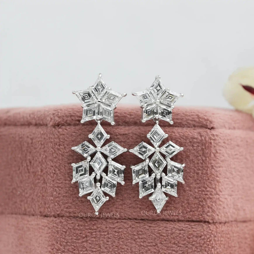 Lozenge Cut Lab Diamond Earrings