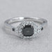 Asscher Cut Black Diamond Halo Ring Ring