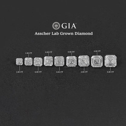 Certified Asscher Cut Lab Grown Diamond Loose