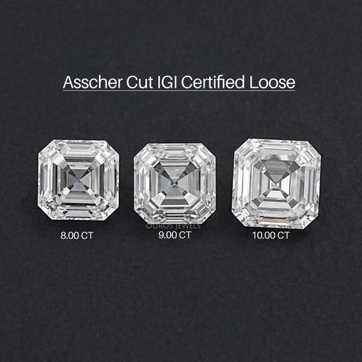 Certified Asscher Cut Lab Grown Diamond Loose