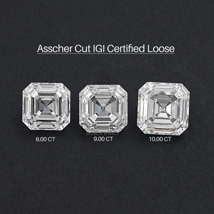 Certified Asscher Cut Lab Grown Diamond Loose
