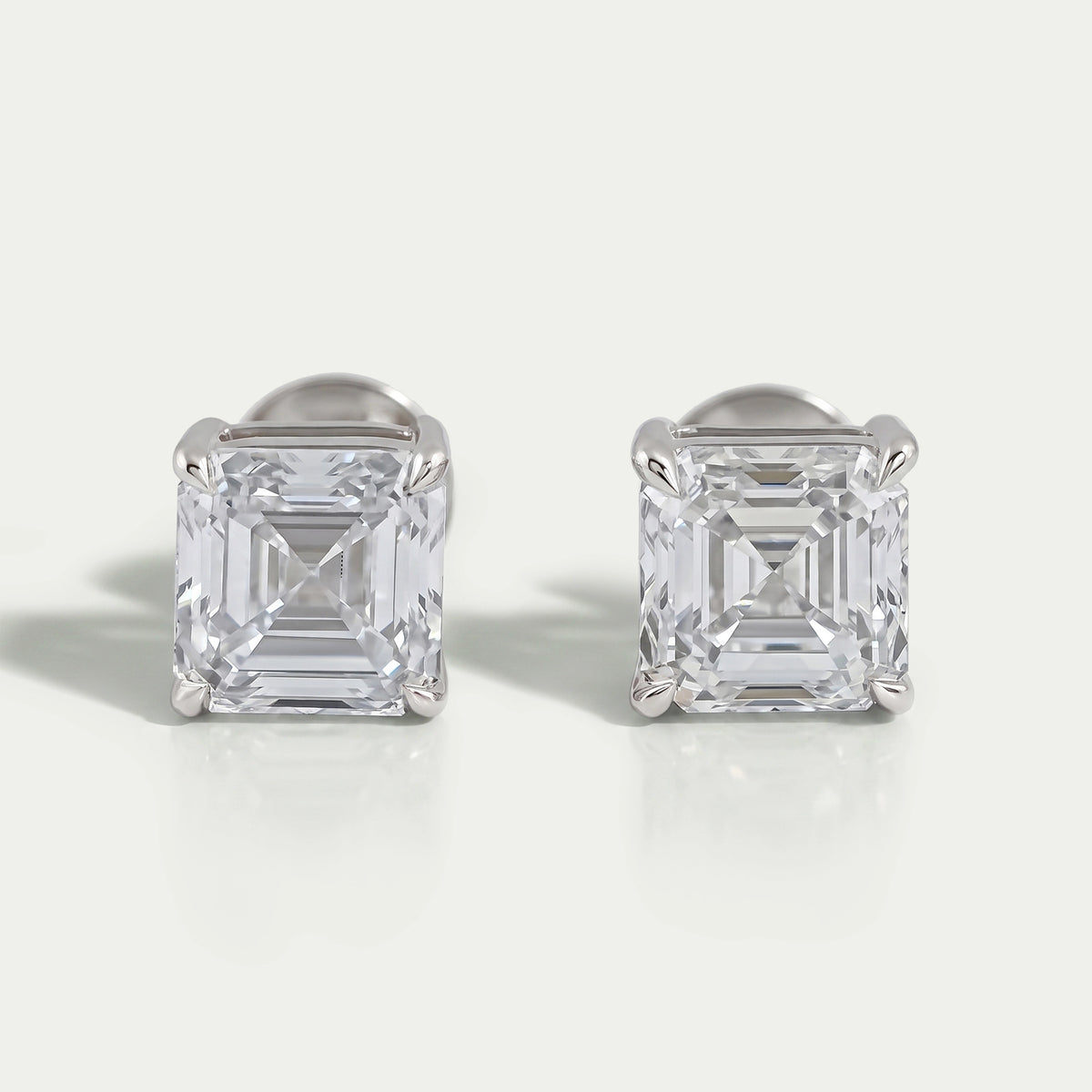 Asscher Cut Lab Grown Diamond Stud Earrings Earrings