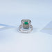 Asscher Shape Lab Gemstone Halo Anniversary Ring Ring