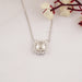Asscher Cut Lab Diamond Halo Pendant Necklaces