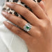 Asscher Shape Lab Gemstone Halo Anniversary Ring Ring