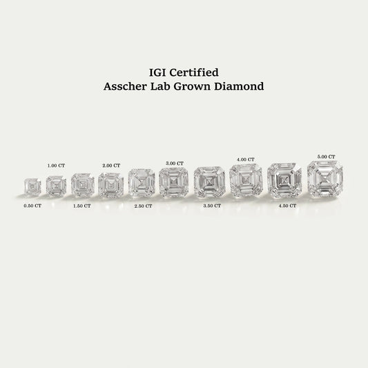 Certified Asscher Cut Lab Grown Diamond Loose