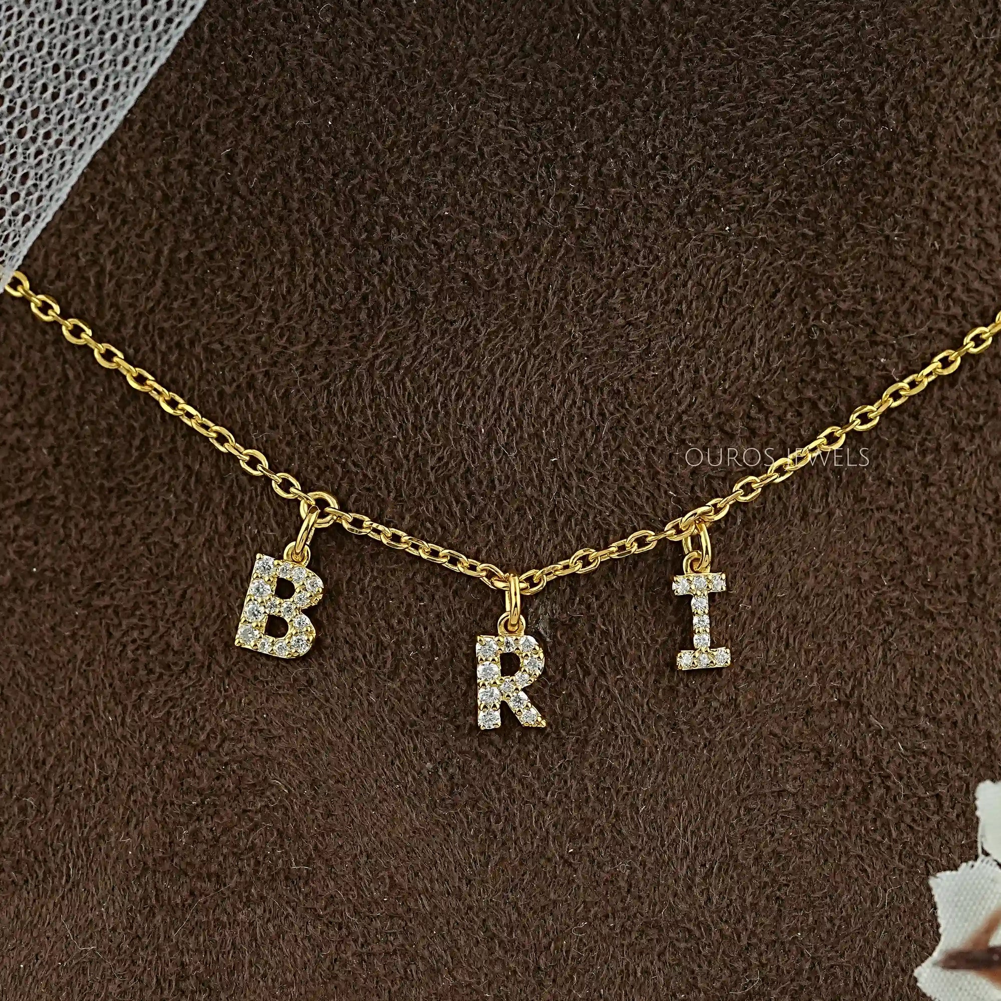 BRI Letter Customize Round Lab Pendant