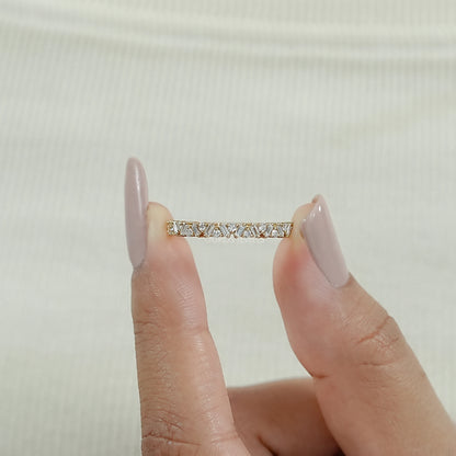 Baguette And Round Diamond Wedding Band