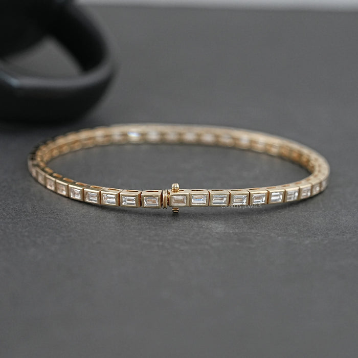 Straight Baguette Cut Channel Set Tennis Bracelet Bracelet