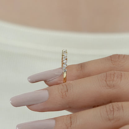 Baguette And Round Diamond Wedding Band
